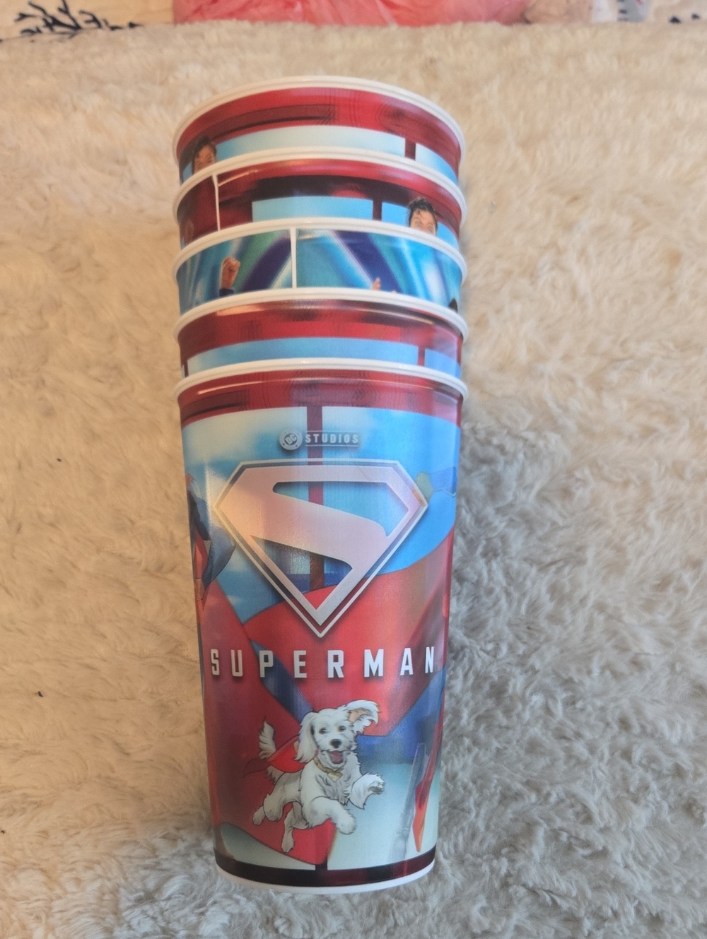 Superman Plastic Halogram Red & Blue Party Cups - Licensed